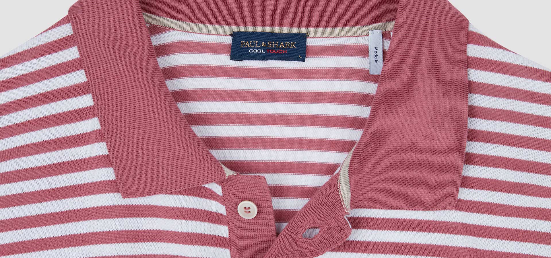 Paul & Shark gestreepte polo in roze-wit, luxueus en comfortabel voor de moderne man.