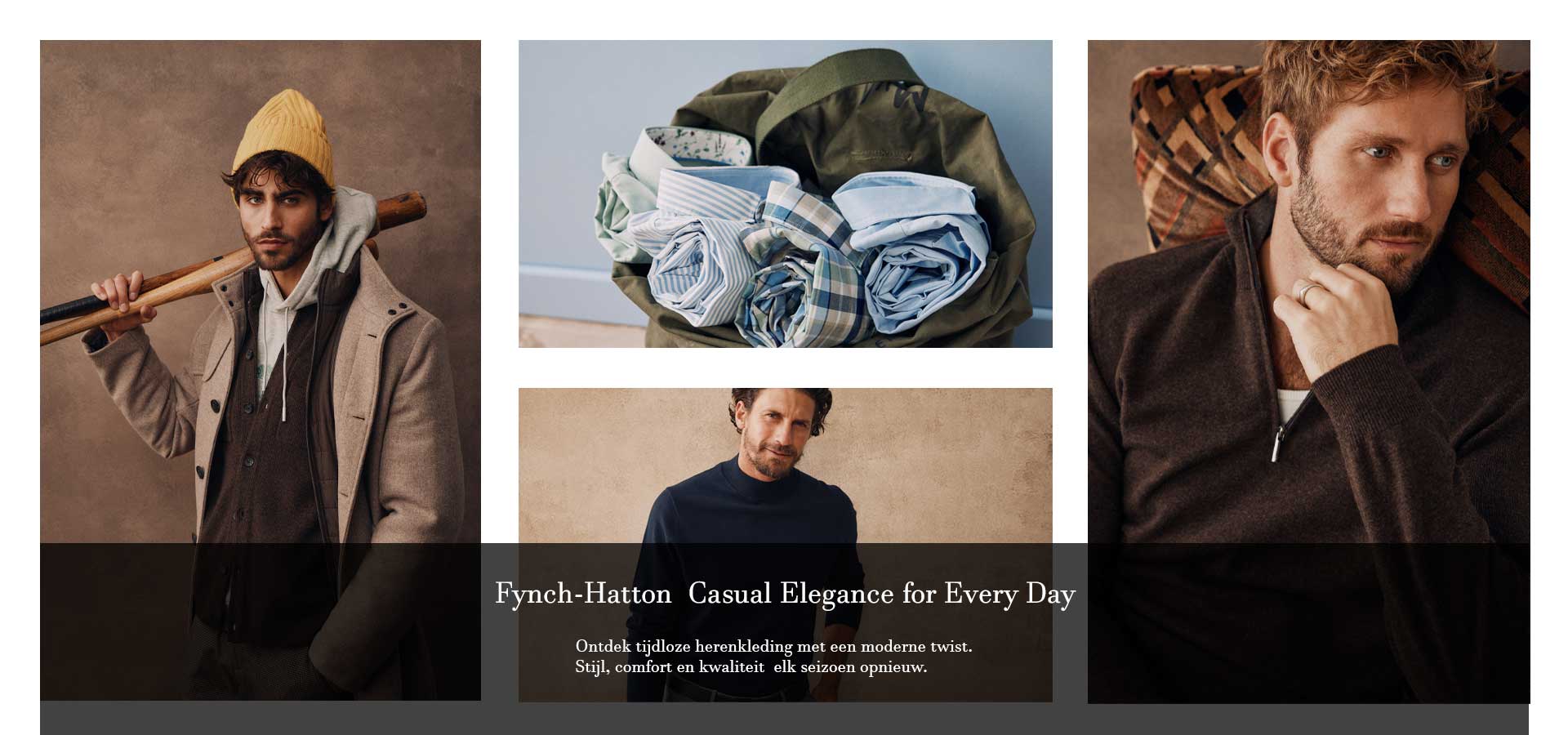 Fynch Hatton – Premium herenkleding vol stijl en comfort Fynch Hatton zomercollectie met casual herenmode, linnen overhemd en kleurrijke truien